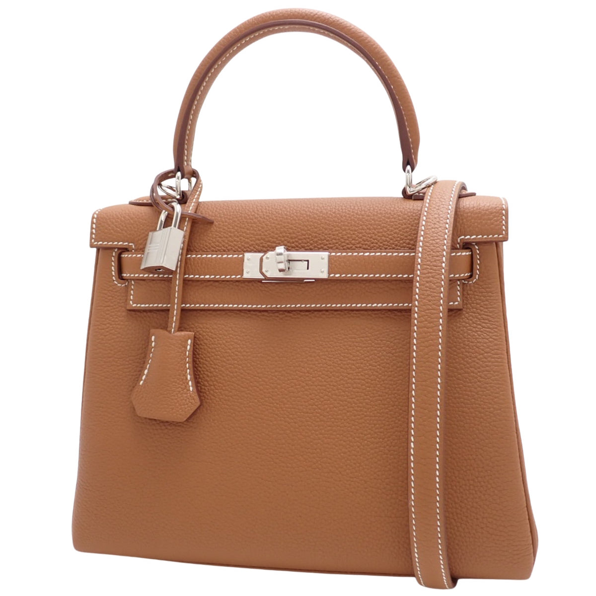 【未使用】ケリー25 (内縫い) トゴ ゴールド シルバー金具 B刻印