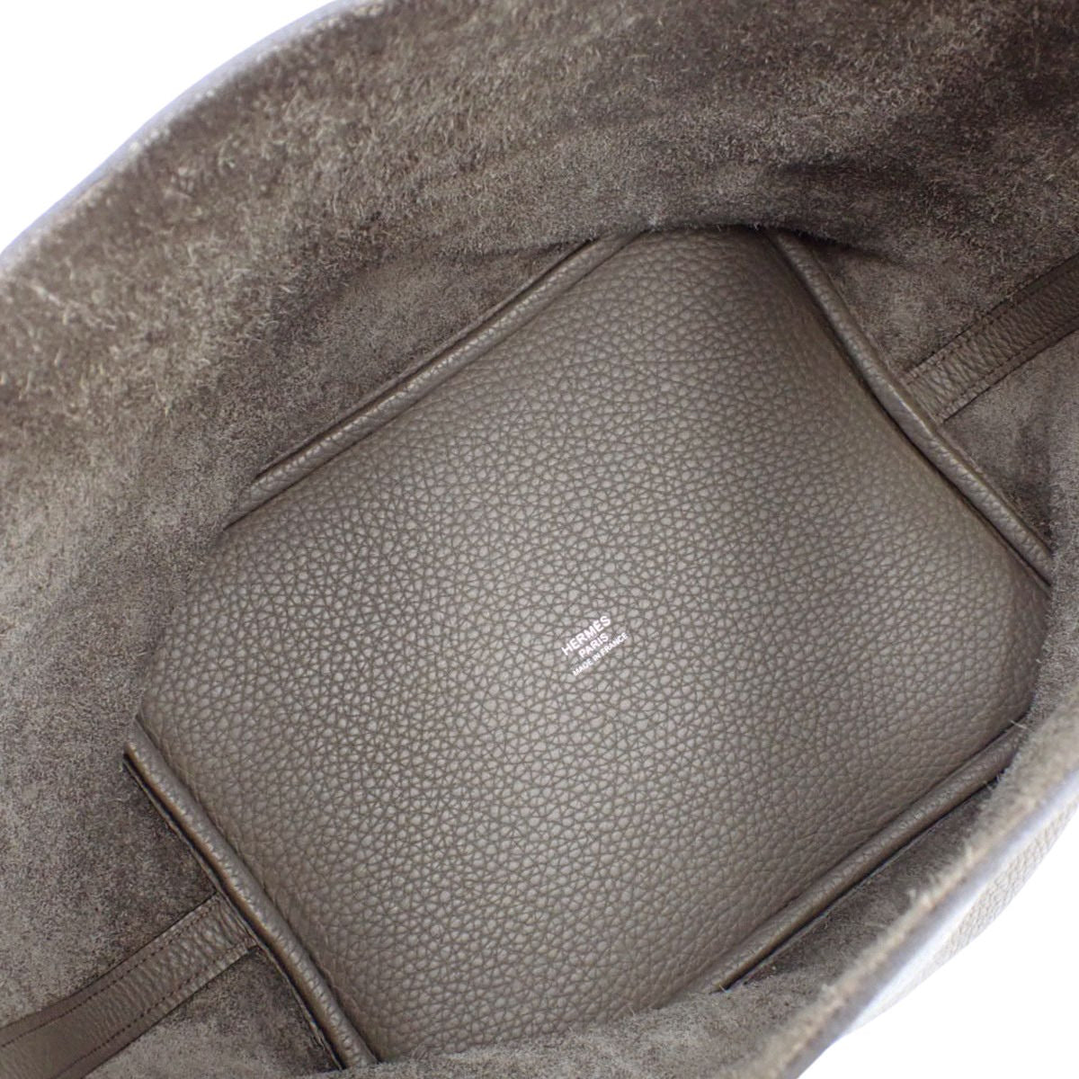 Picotin Lock MM, Taurillon Clemence leather, palladium hardware, Etain, C stamp