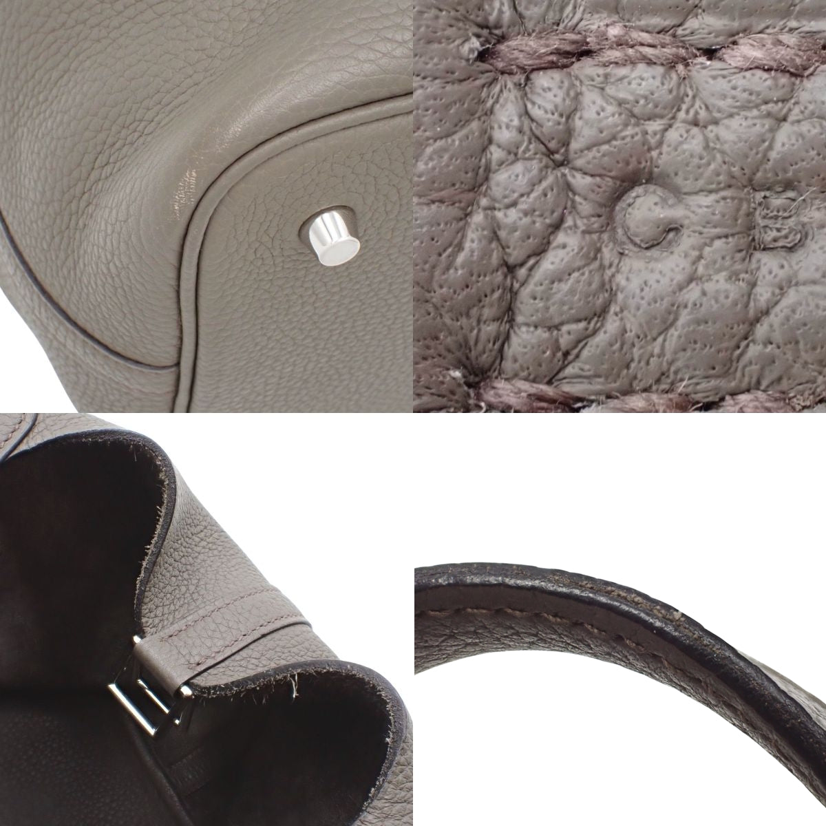 Picotin Lock MM, Taurillon Clemence leather, palladium hardware, Etain, C stamp