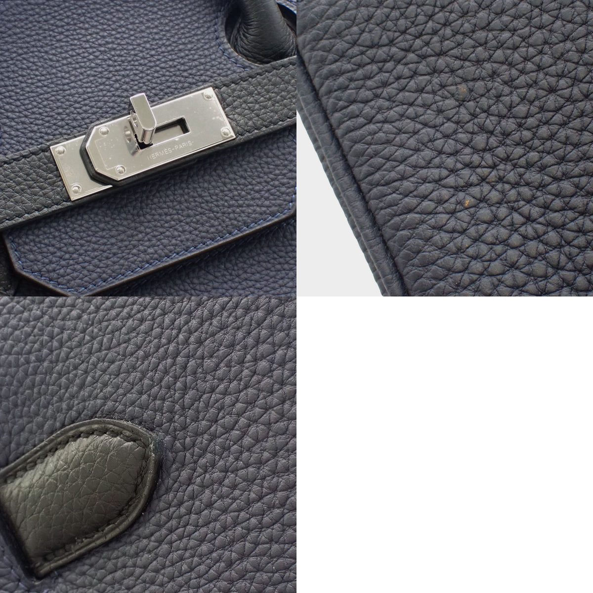 高级定制 40 Togo 钯金配件，蓝色夜光，黑色，银色配件，C 印记