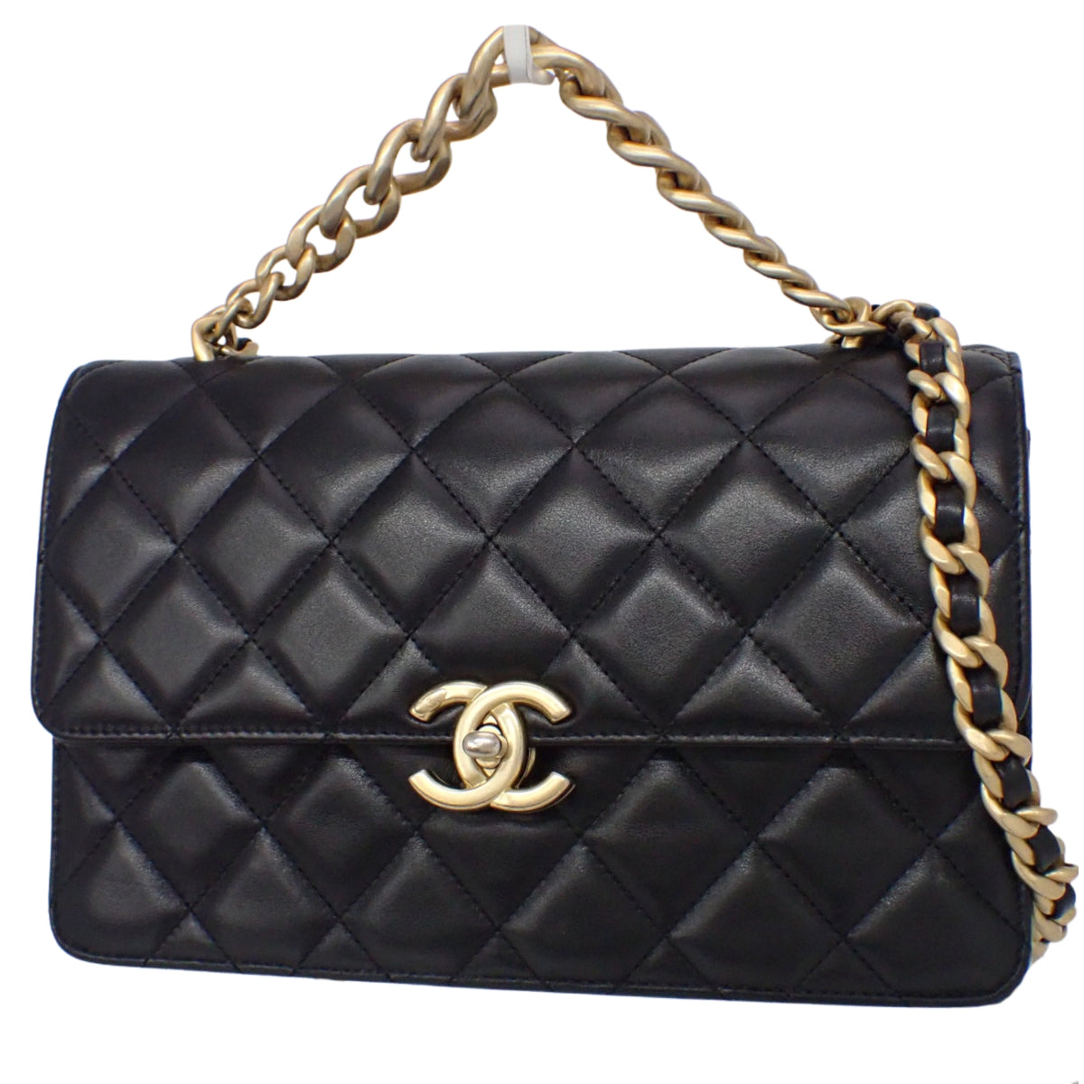 マトラッセ チェーンショルダーバッグ カーフ ブラック AS4066