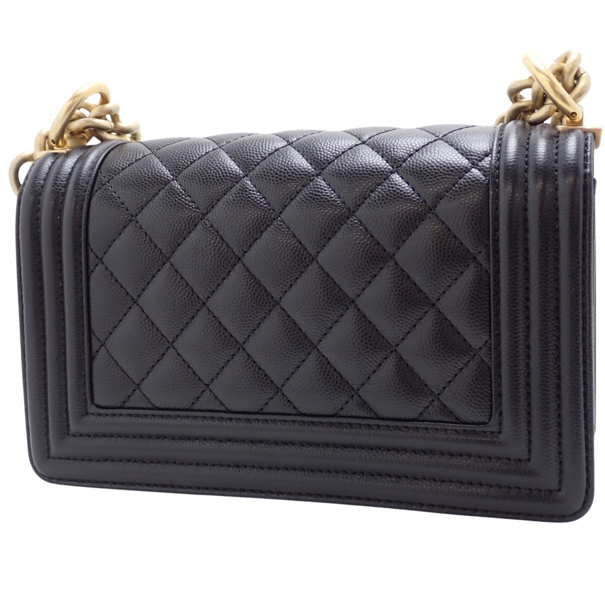 ボーイシャネル ココマーク チェーンショルダーバッグ キャビアスキン ブラック