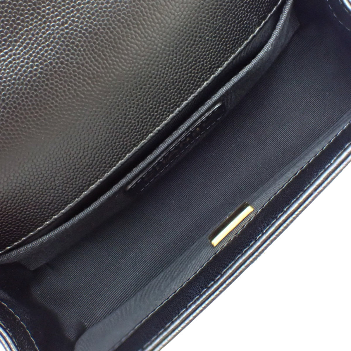 ボーイシャネル ココマーク チェーンショルダーバッグ キャビアスキン ブラック