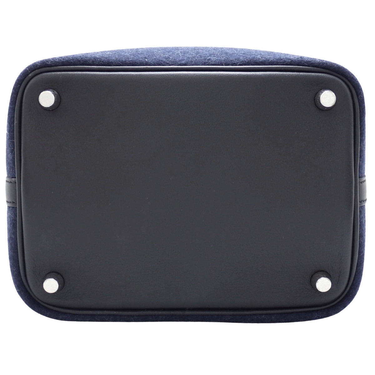 Picotin Lock PM Felt Case, Swift Blue Nuit, Silver Hardware, Y Stamp