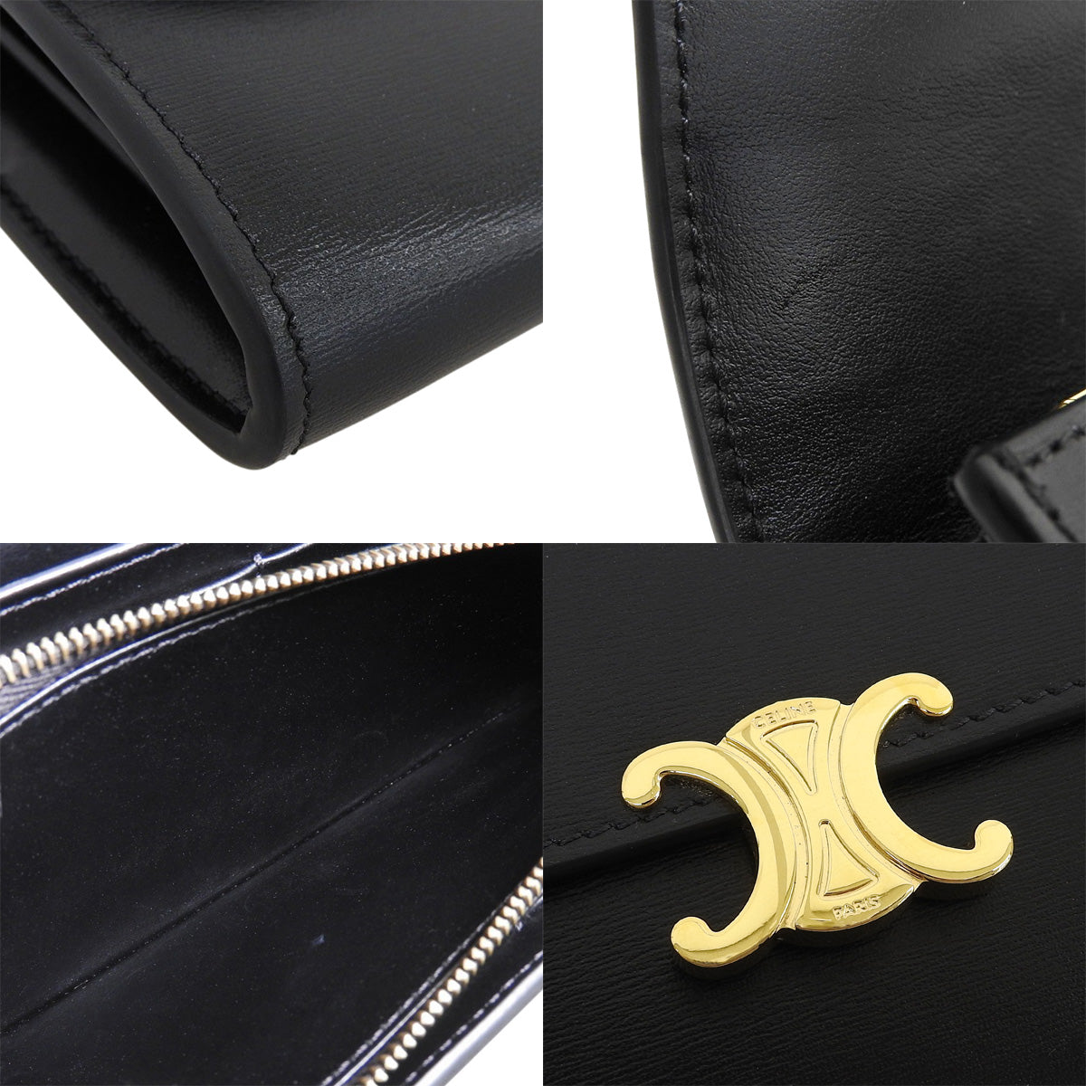 ラージウォレット トリオンフ シャイニーカーフスキン ブラック 10E313DPV.38NO