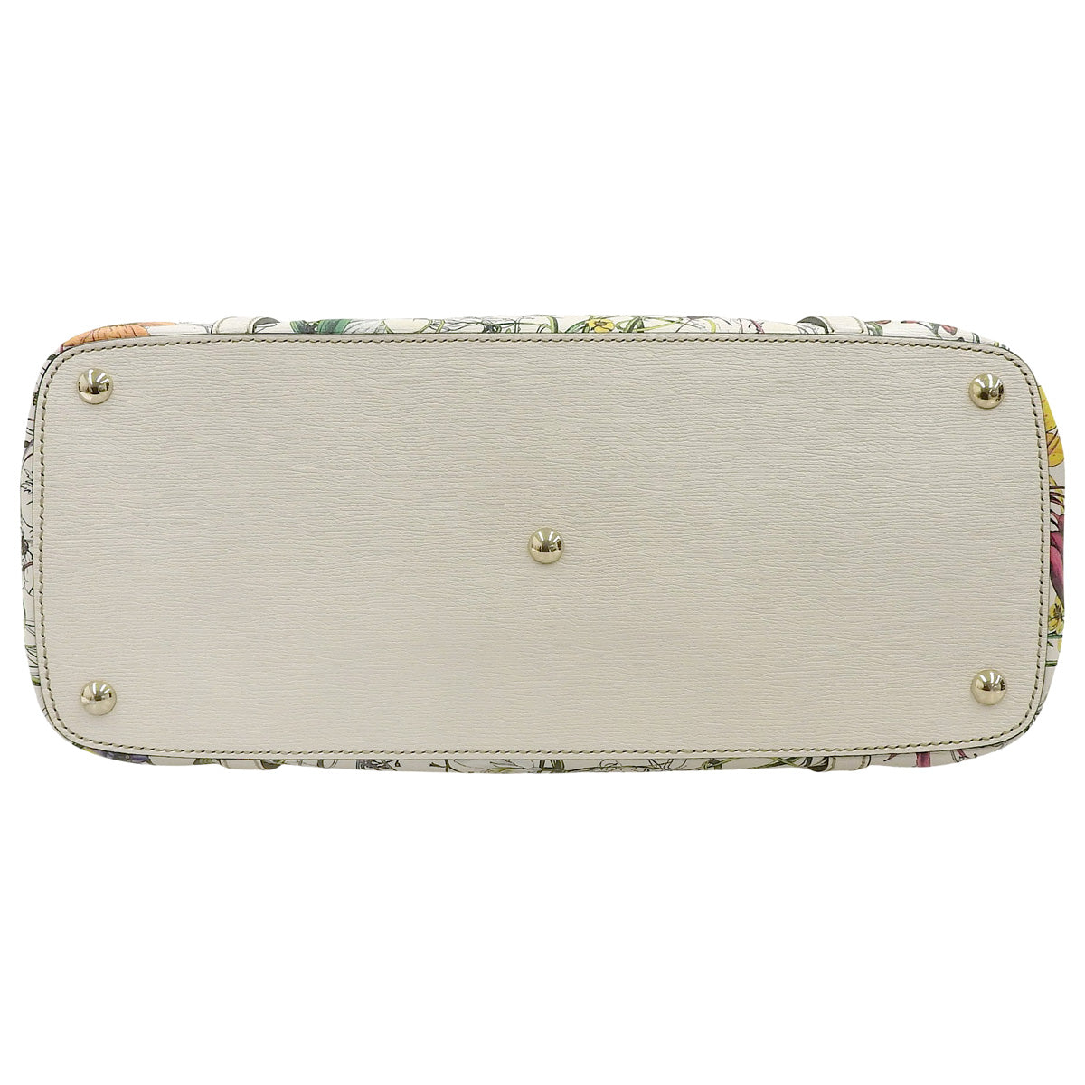 Nice Flora Tote Bag in White and Multicolor Leather (309613)