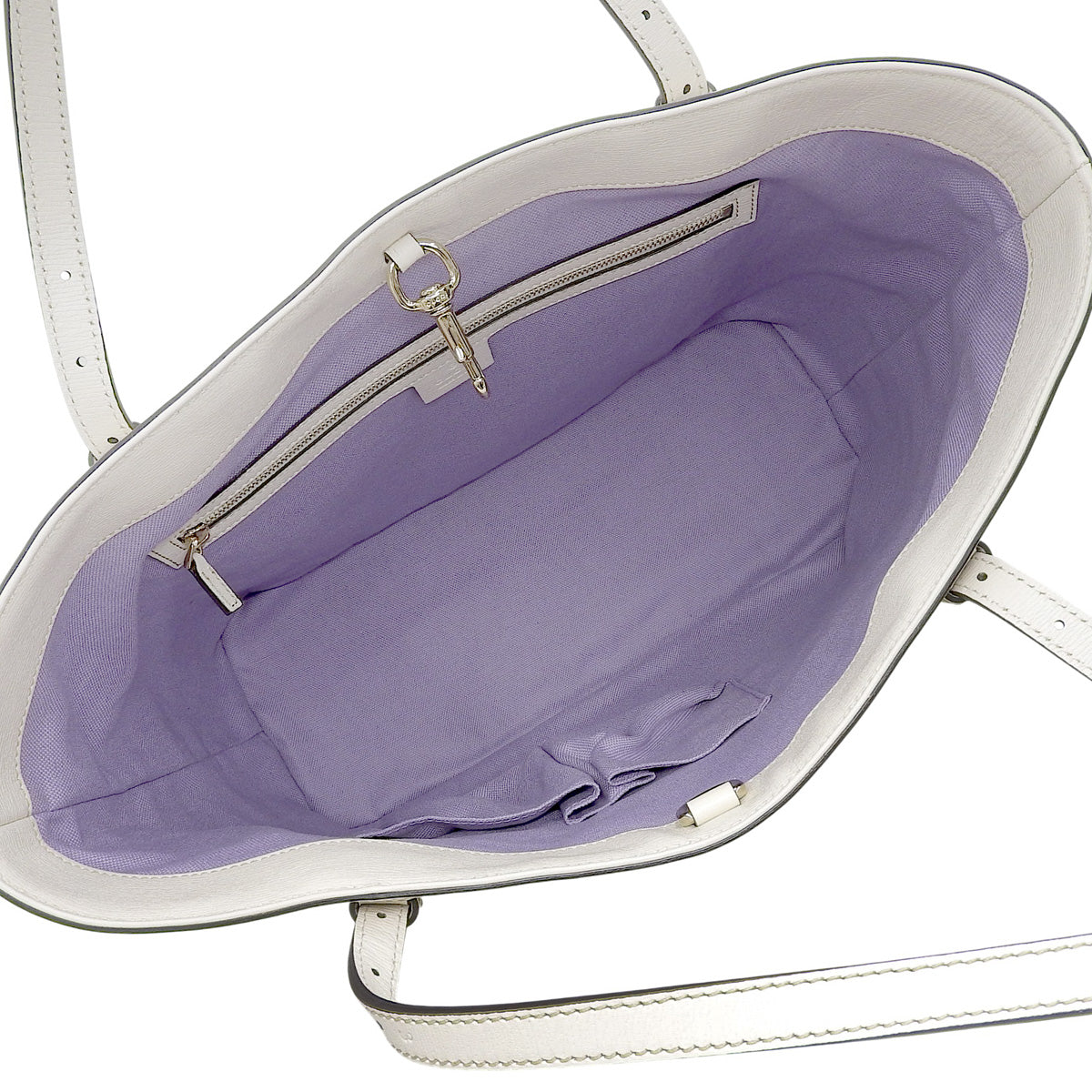 Nice Flora Tote Bag in White and Multicolor Leather (309613)