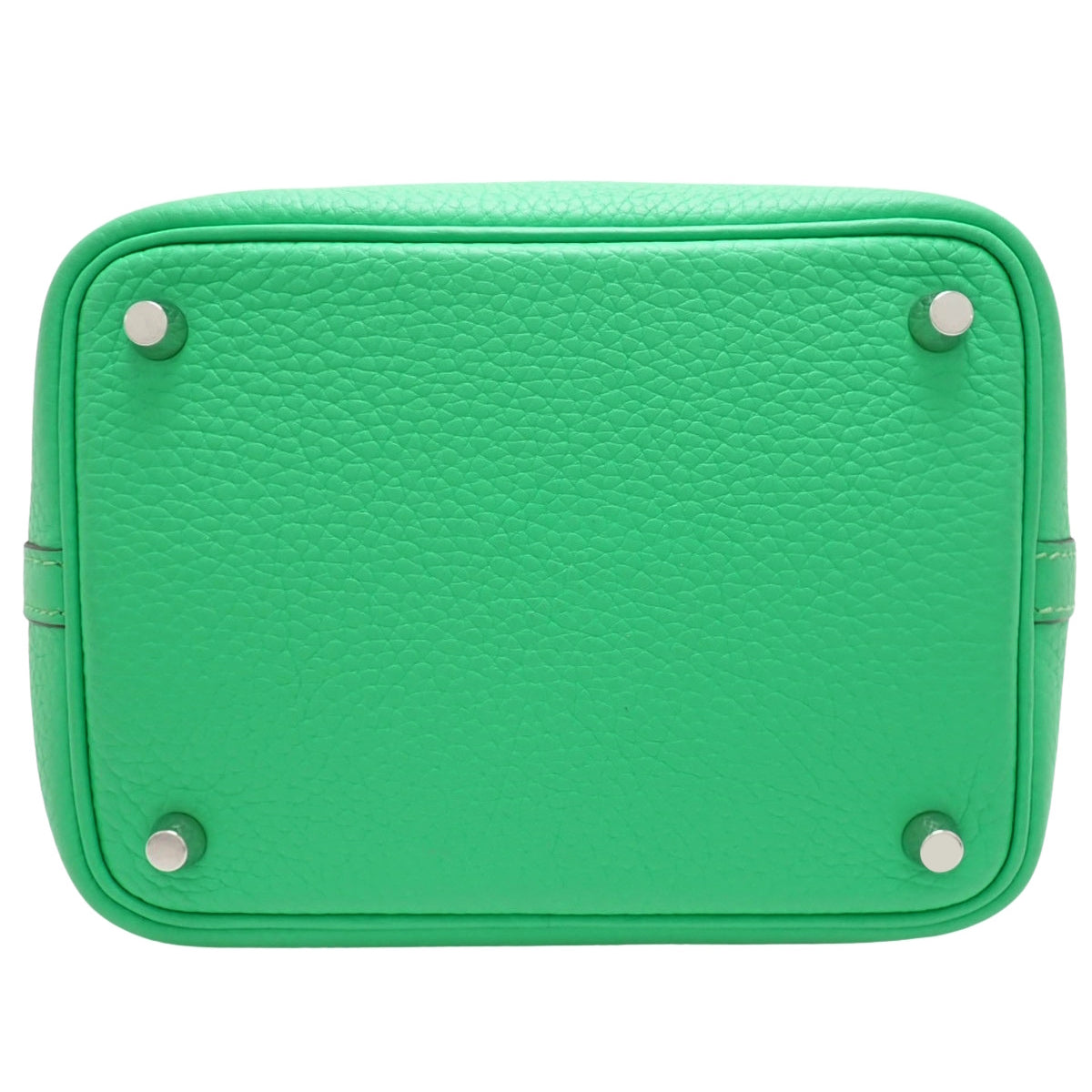 Picotin Lock PM, Taurillon Clemence leather, Vert Comic, silver hardware, U stamp