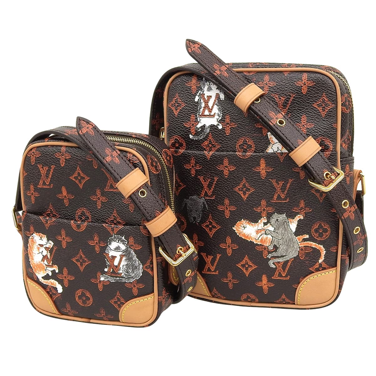 トランスフォームド・モノグラム キャットグラム パナム・セット ブラウン オレンジ M44399