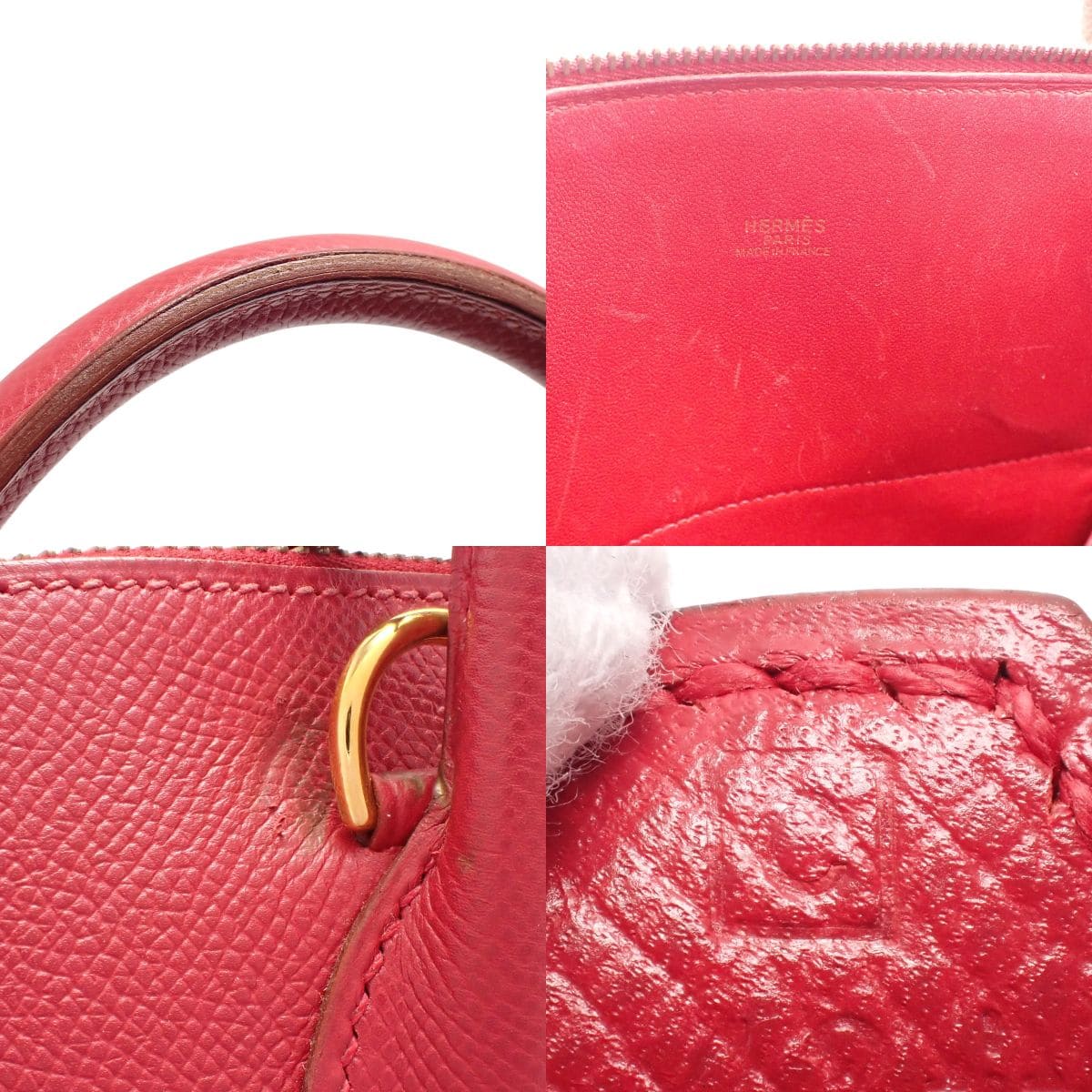 Bolide 35 Couchvel Rouge vif Gold hardware C stamp