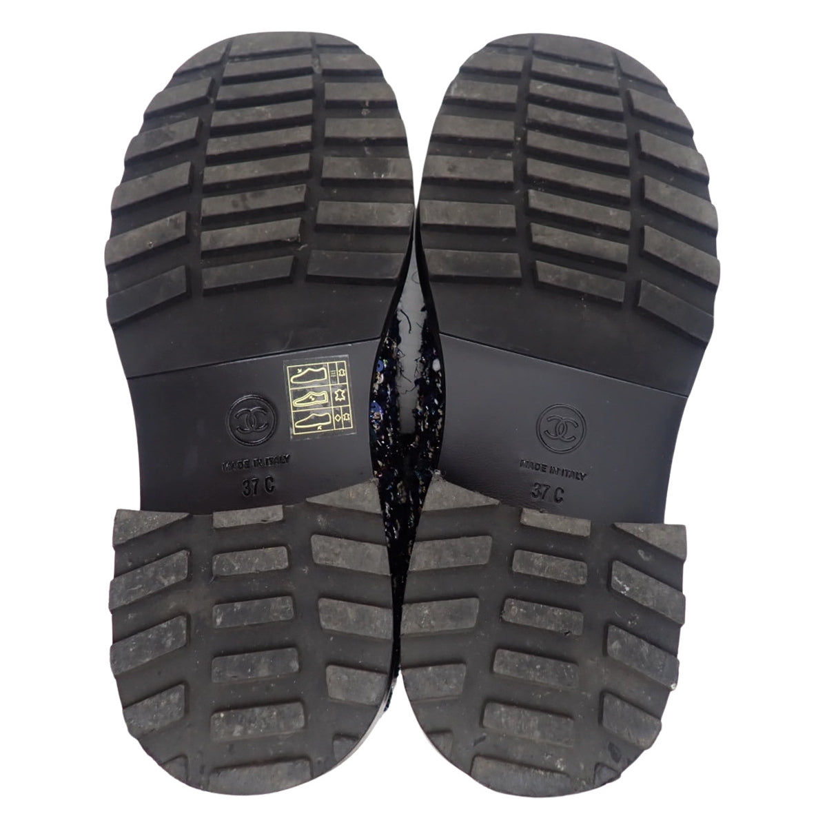 ココマーク レースアップ ショートブーツ 37C ブラック マルチカラー