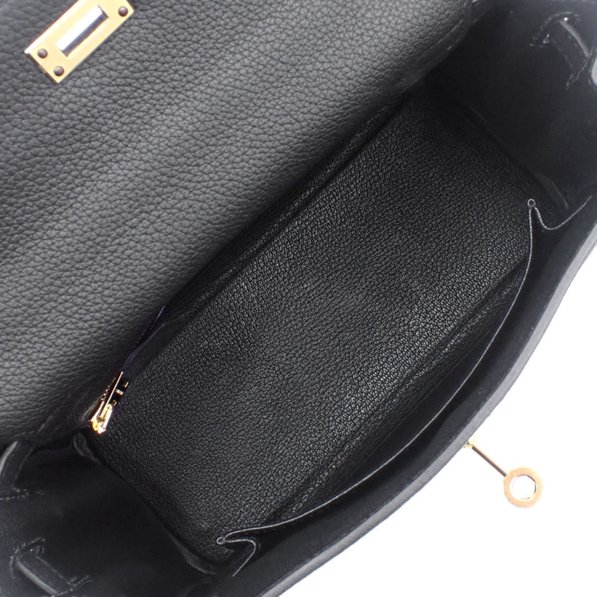 Kelly 25（内侧缝线）Togo黑色，配金色五金配件和U形印章