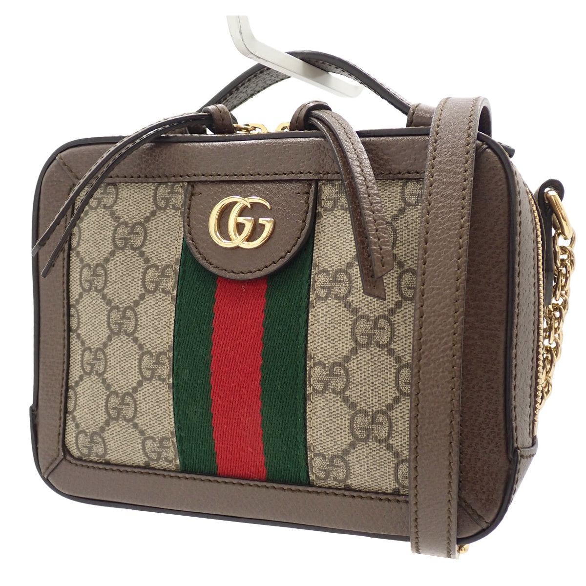 オフィディア ミニチェーンショルダーバッグ GGスプリームキャンバス エボニー/ベージュ 602576