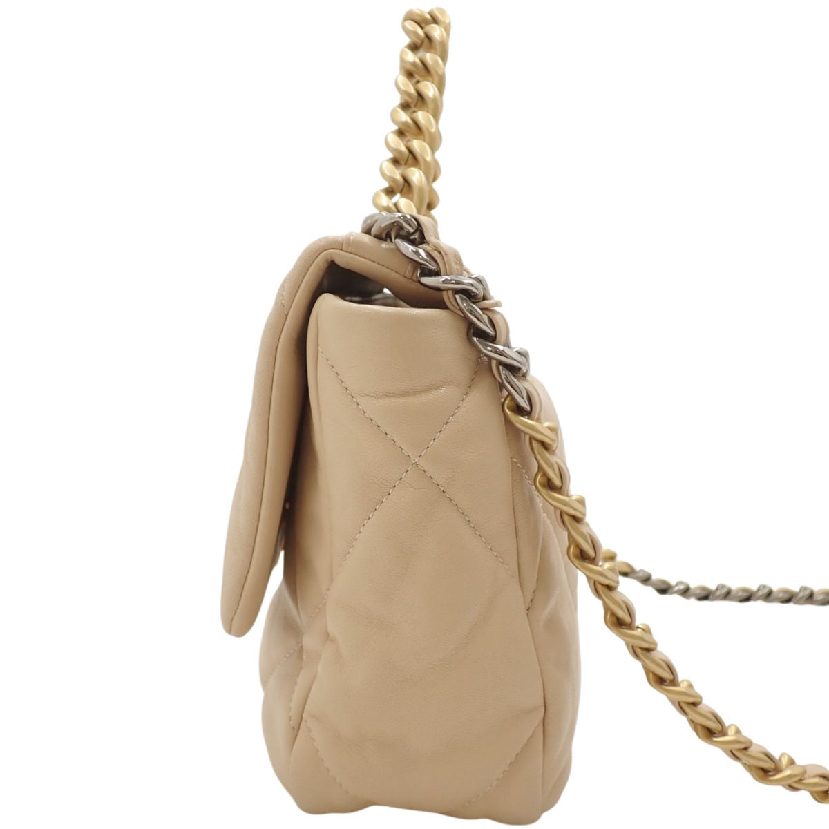 マトラッセ シャネル19 チェーンショルダーバッグ ラムスキン ベージュ AS1160