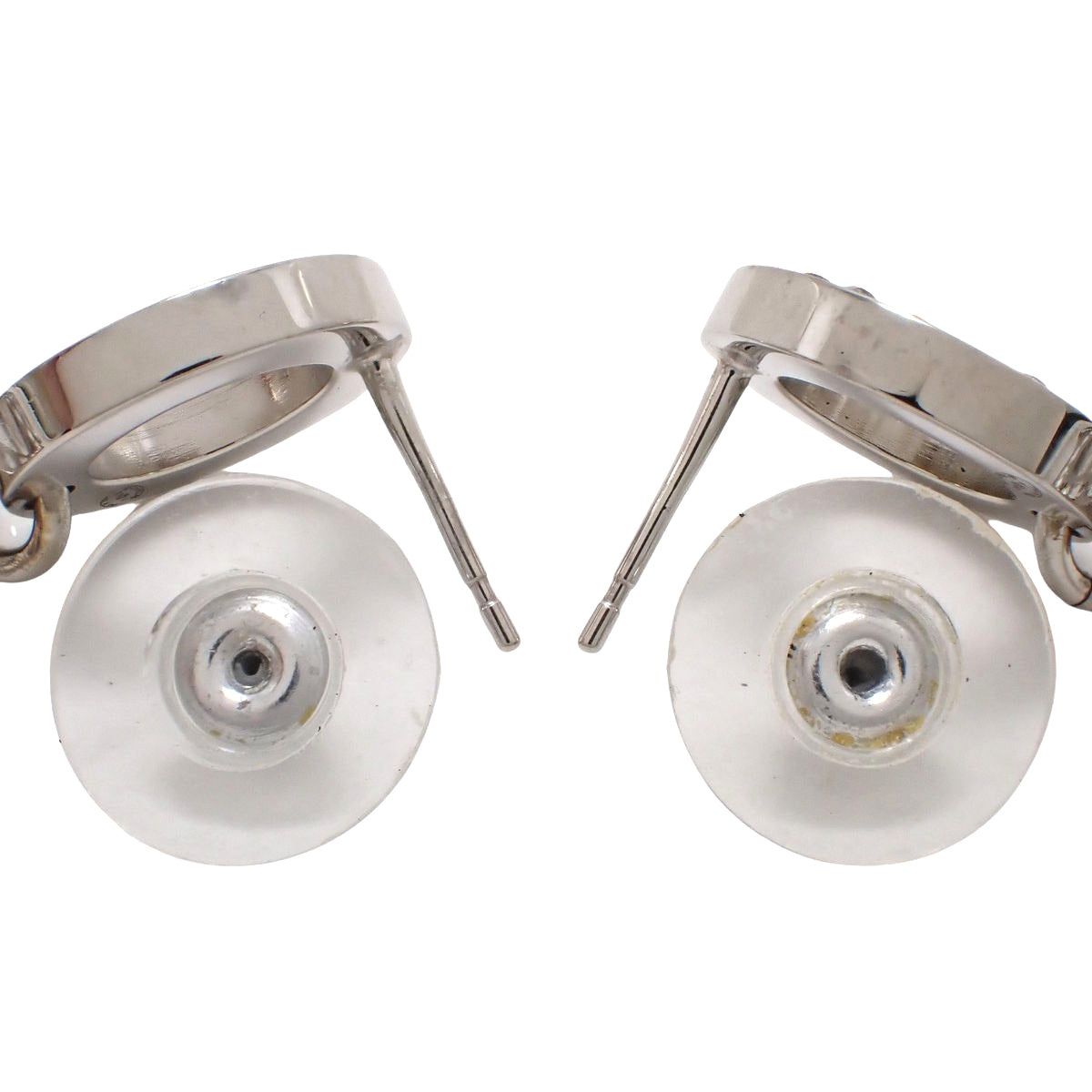 ココマーク 3連サークル ピアス メタル ラインストーン