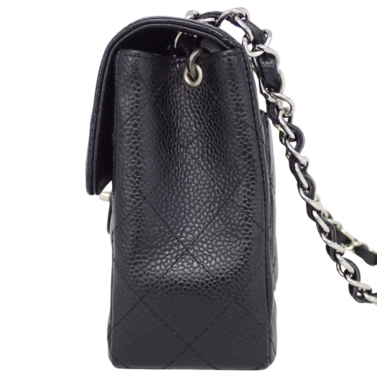 マトラッセ ココマーク チェーンショルダーバッグ キャビアスキン ブラック A01115