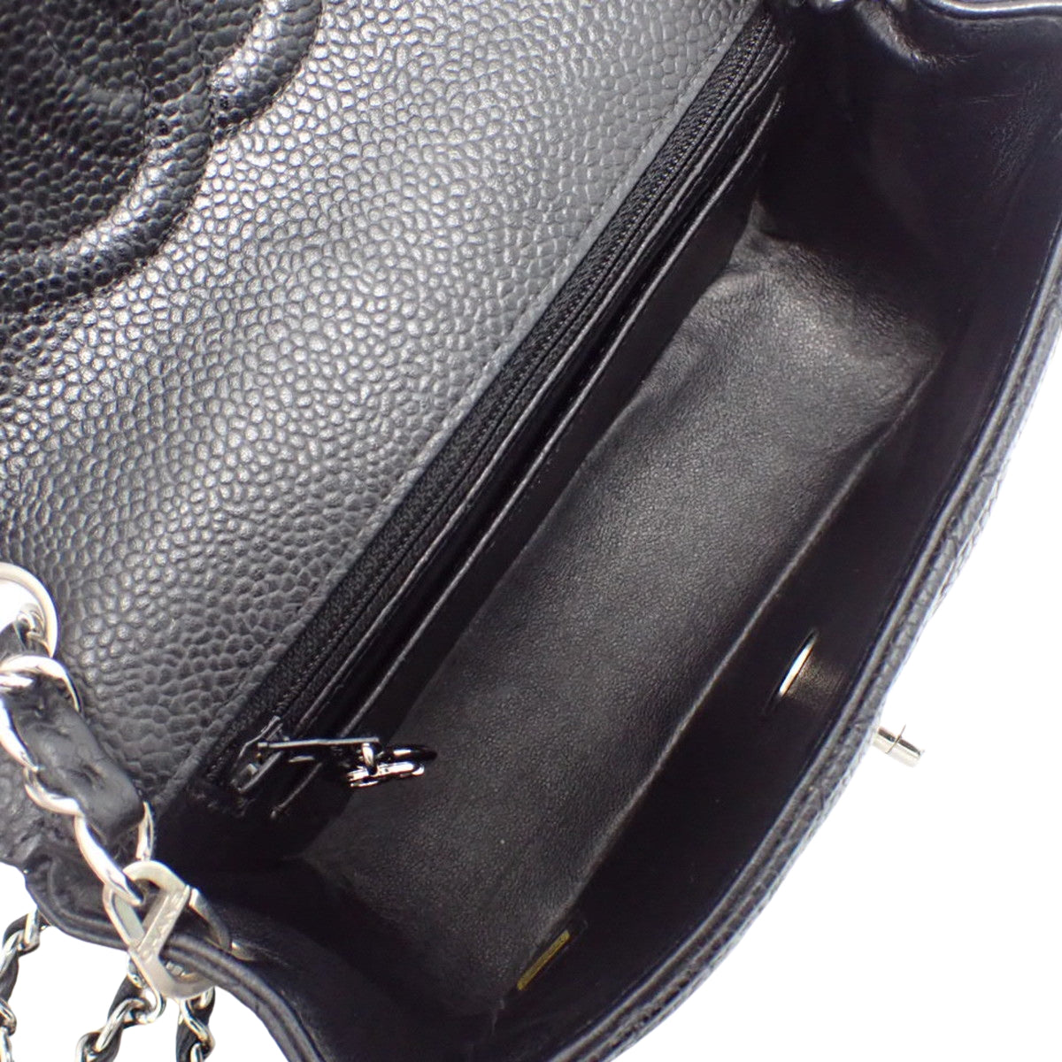 マトラッセ ココマーク チェーンショルダーバッグ キャビアスキン ブラック A01115