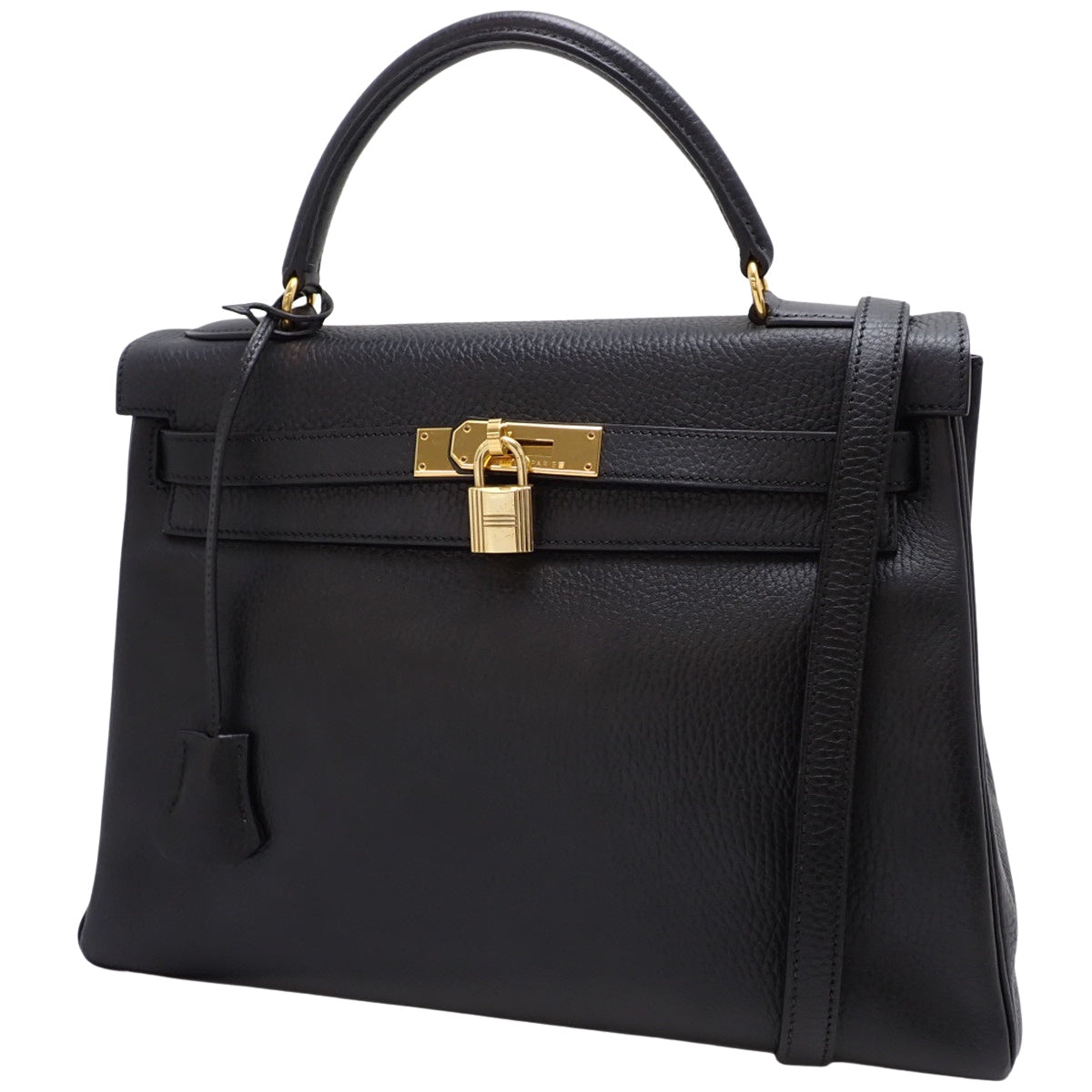 ケリー32 (内外縫い） アルデンヌ ブラック ゴールド金具 B刻印