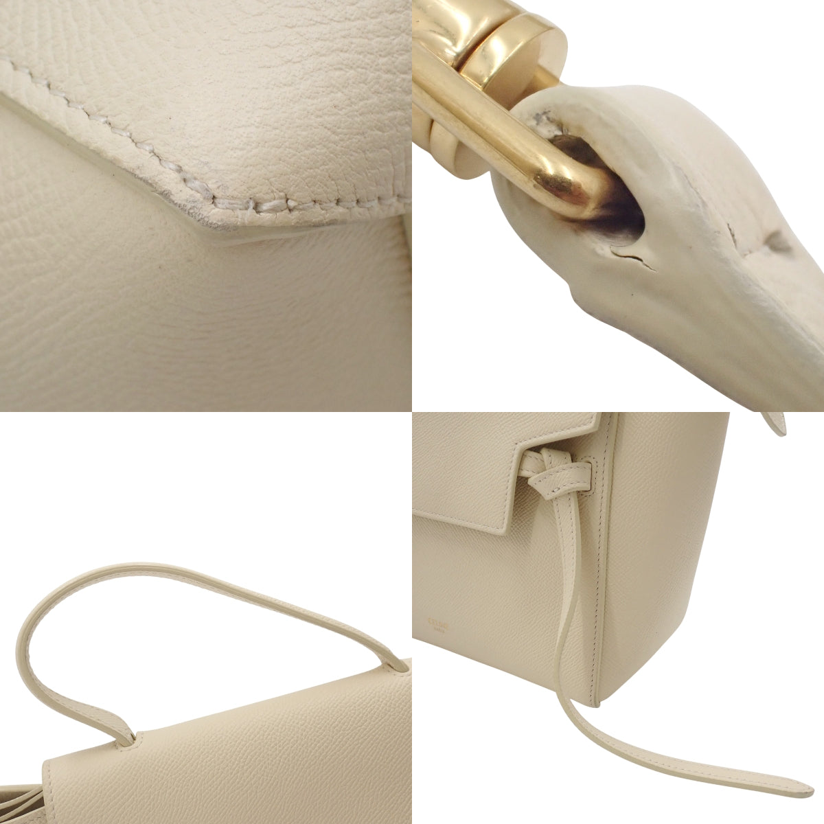 ナノ ベルトバッグ グレインドカーフスキン アイボリー 189003ZVA 2WAY