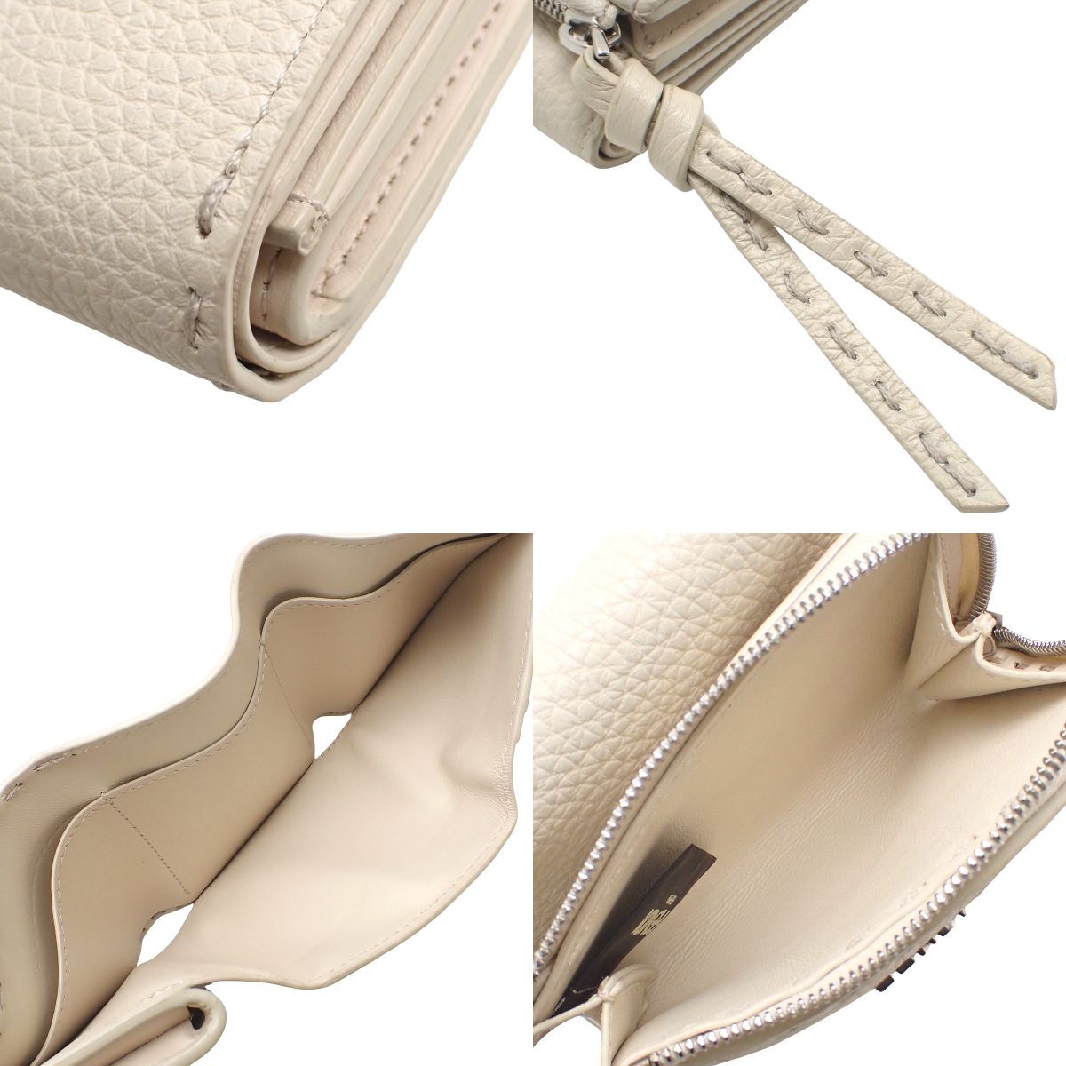 セレリア ピーカブー マイクロ 三つ折り財布 カーフ アイボリー ベージュ 8M0499