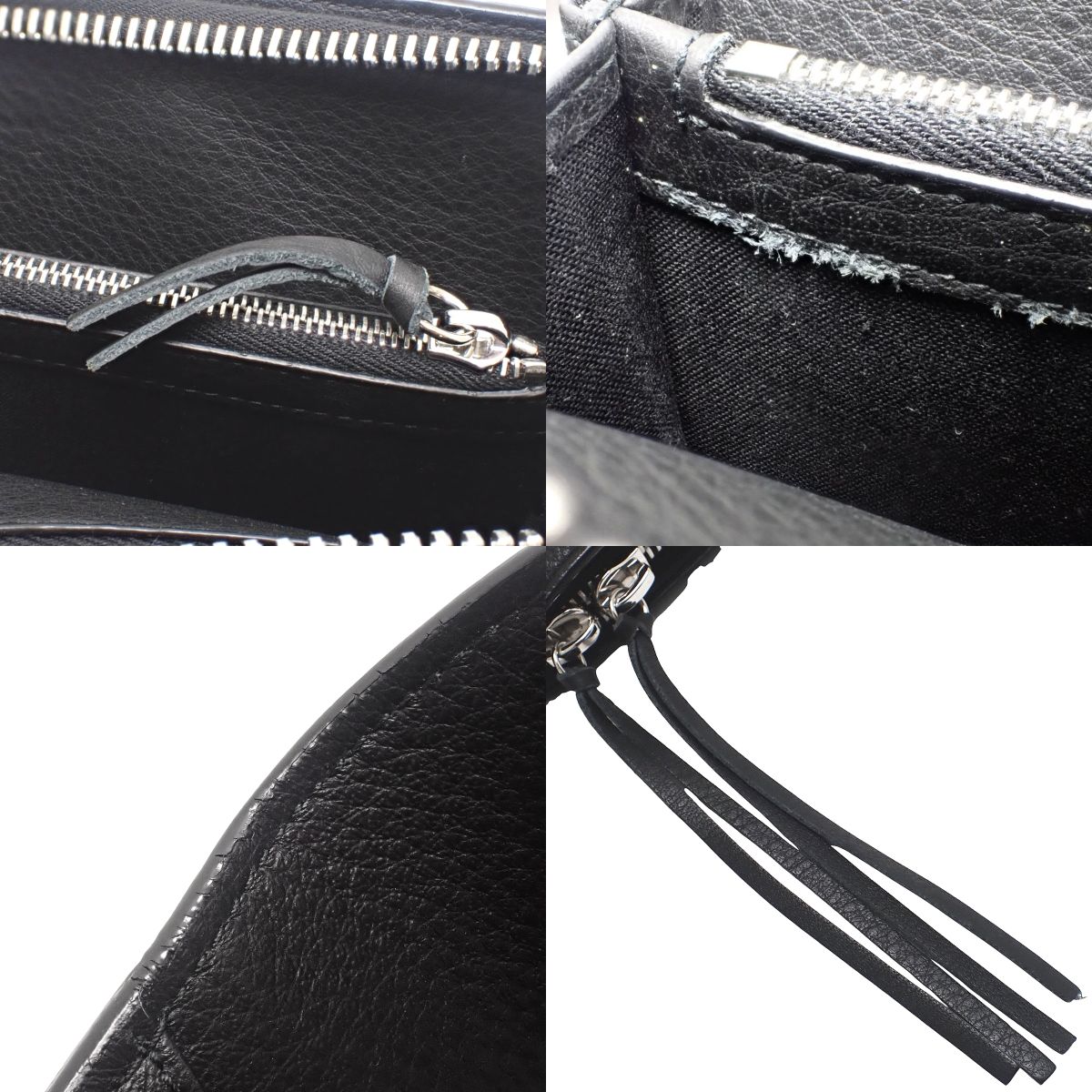 ペーパーロングウォレット レザー ブラック 371661