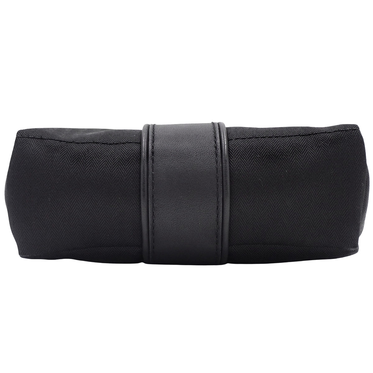 Acapulco Bandouliere PM Toile Chevron Leather Bag in Black with Silver Hardware