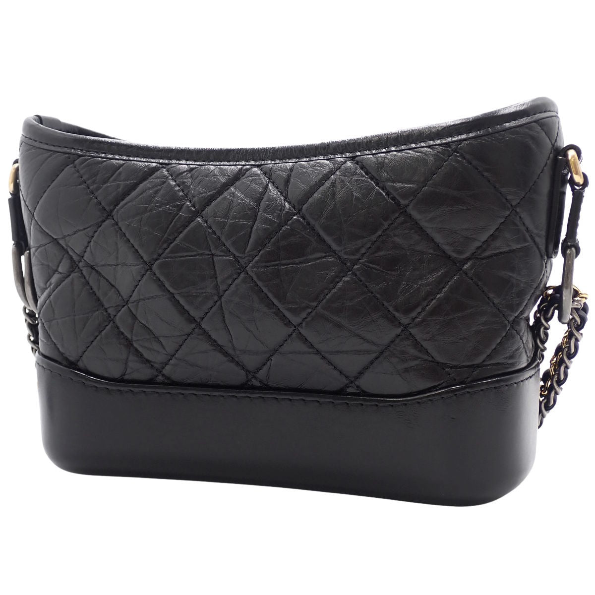 マトラッセ ガブリエル ドゥ シャネル スモール ホーボー バッグ エイジドカーフスキン ブラック A91810