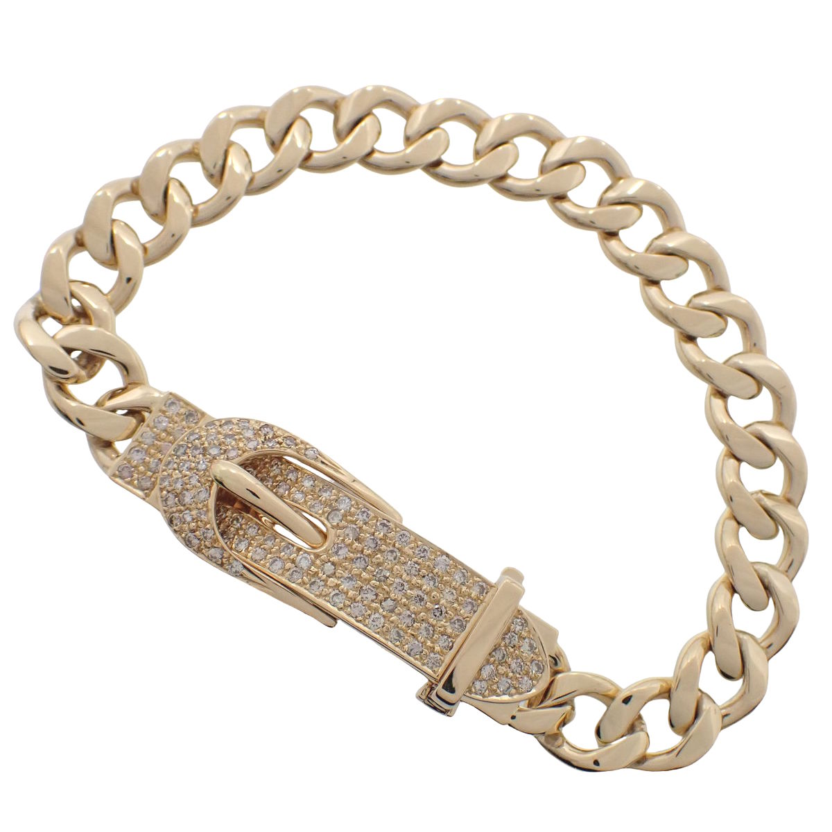 ダイヤモンド ベルトモチーフ ブレスレット D1.10 K18YG 41.6g