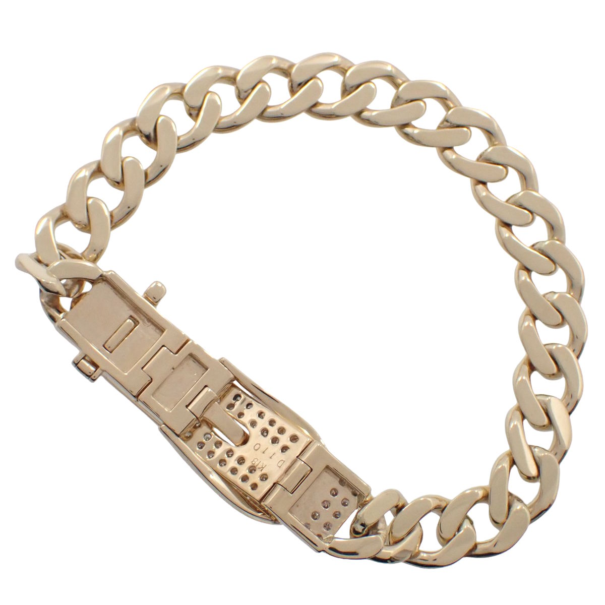 ダイヤモンド ベルトモチーフ ブレスレット D1.10 K18YG 41.6g