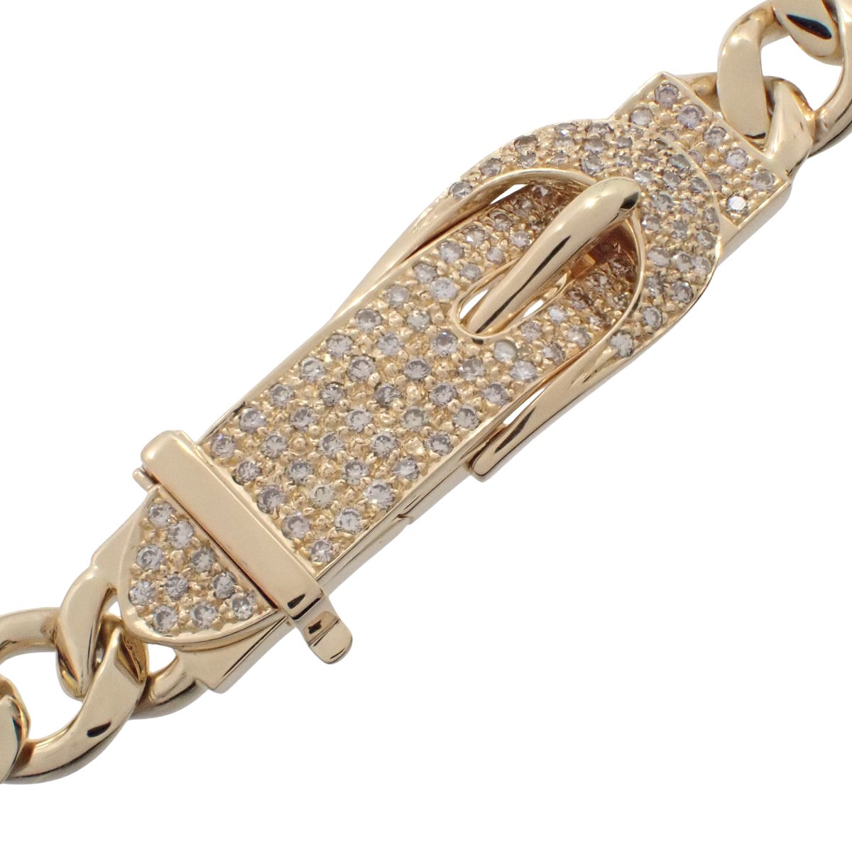 ダイヤモンド ベルトモチーフ ブレスレット D1.10 K18YG 41.6g