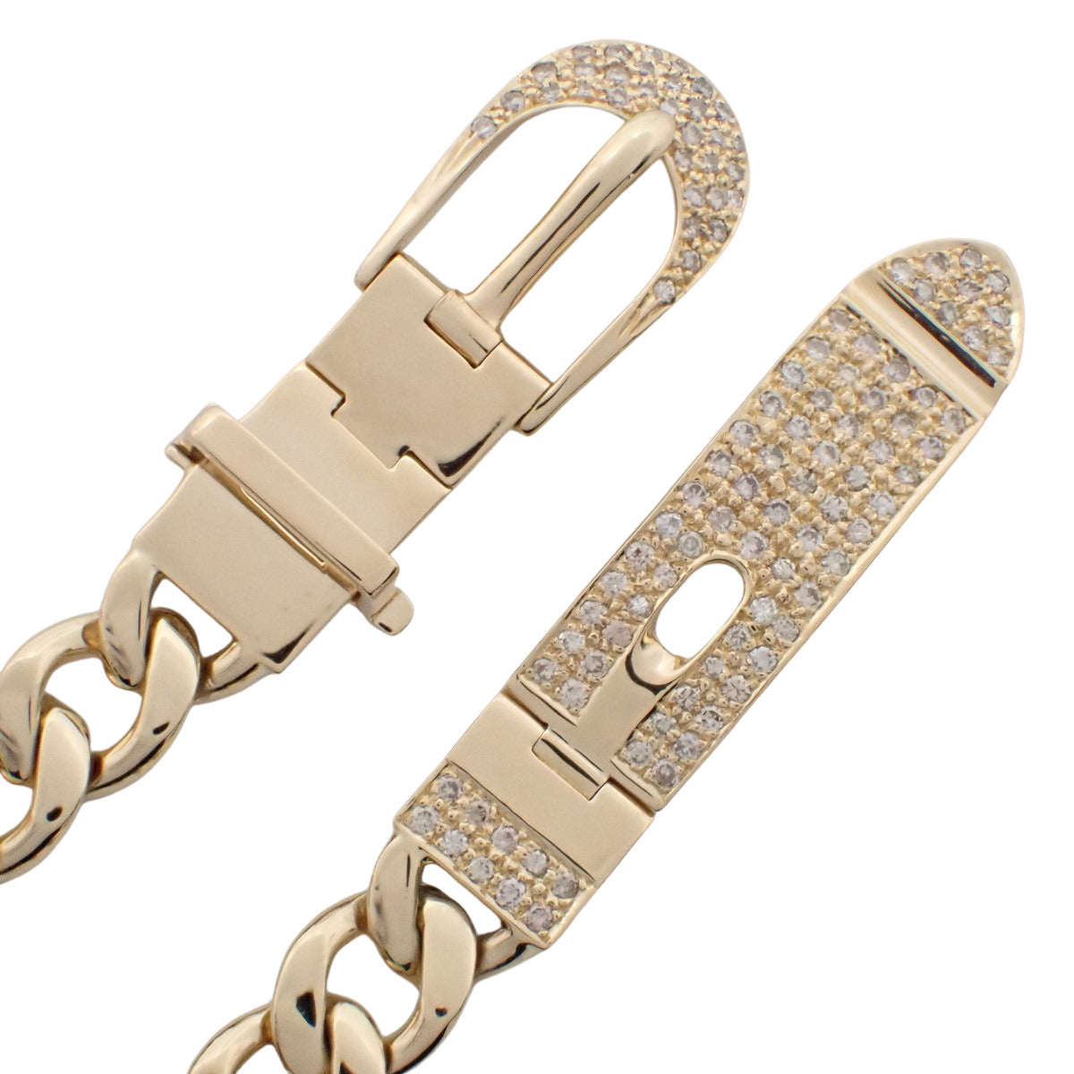 ダイヤモンド ベルトモチーフ ブレスレット D1.10 K18YG 41.6g