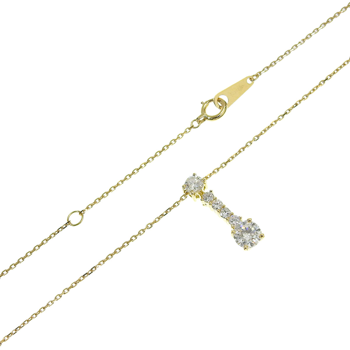 Diamond necklace D0.72 Yellow gold K18YG 2.5g