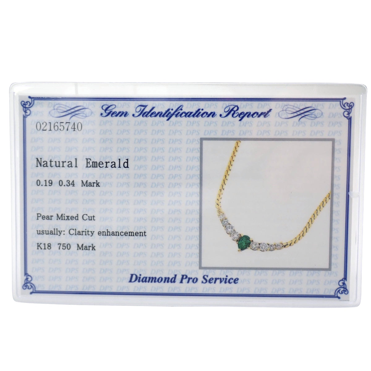 エメラルド ダイヤモンド ネックレス E0.34/D0.19 イエローゴールド K18YG 6.5g