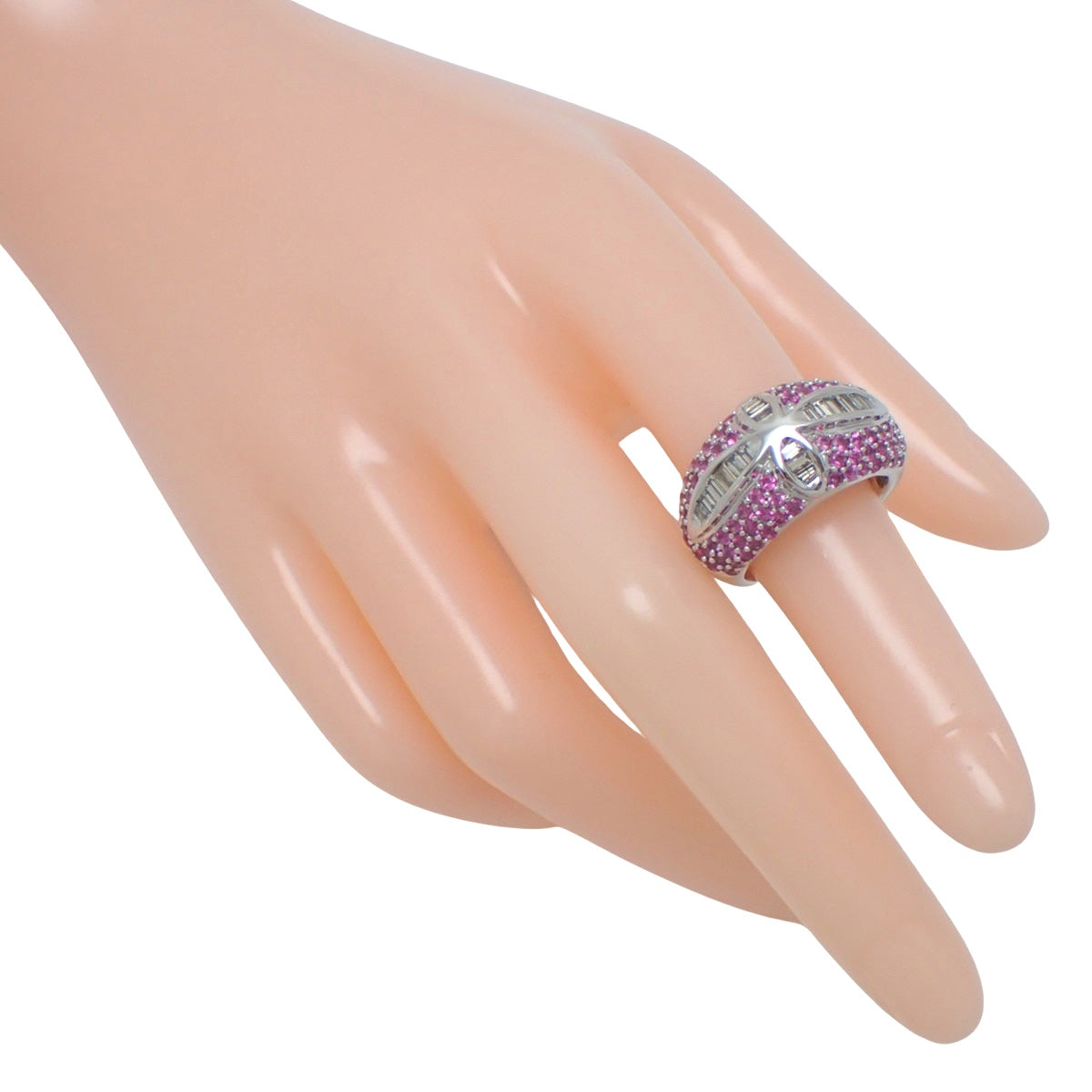 サファイヤ ダイヤモンドリング PS1.65/D0.55 ホワイトゴールド K18WG 11(51)号 11.7g