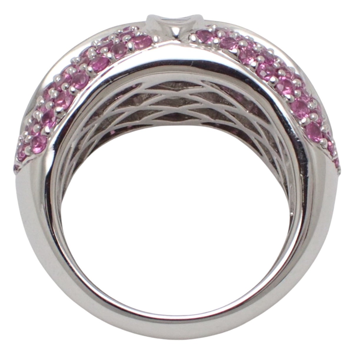 サファイヤ ダイヤモンドリング PS1.65/D0.55 ホワイトゴールド K18WG 11(51)号 11.7g