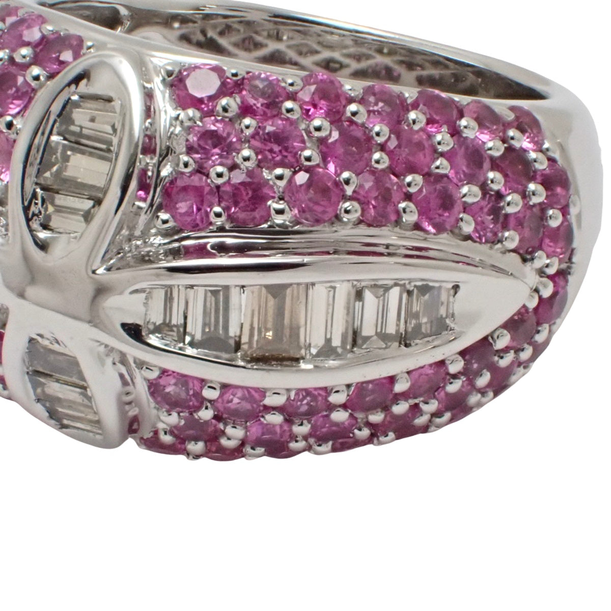 サファイヤ ダイヤモンドリング PS1.65/D0.55 ホワイトゴールド K18WG 11(51)号 11.7g