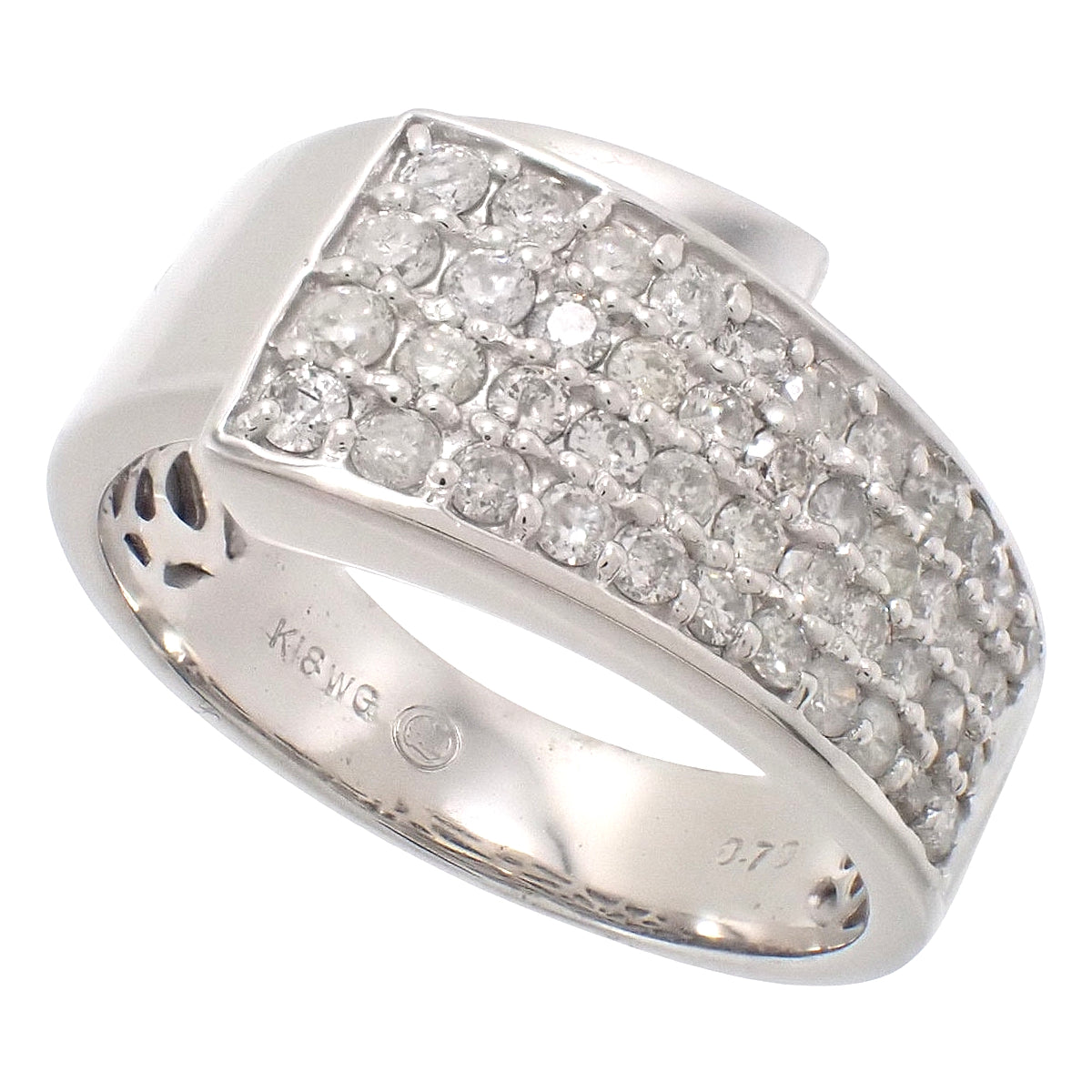 三越 ダイヤモンドリング D0.70 ホワイトゴールド K18WG 13(53)号 8.5g