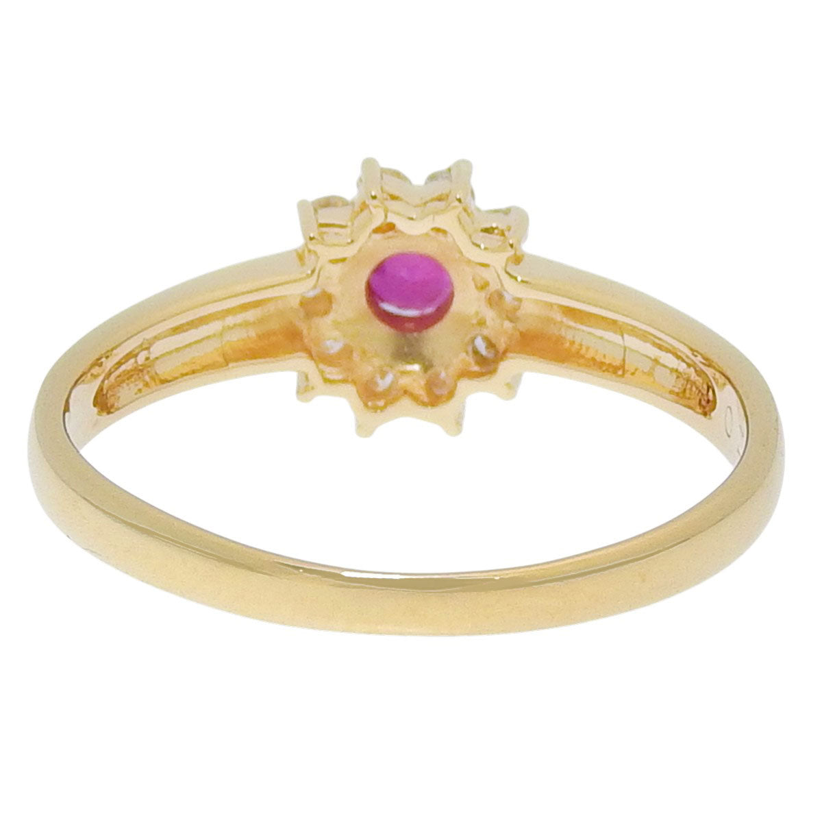 ルビー ダイヤモンド リング R0.28/D0.13 イエローゴールド K18YG 2.5g