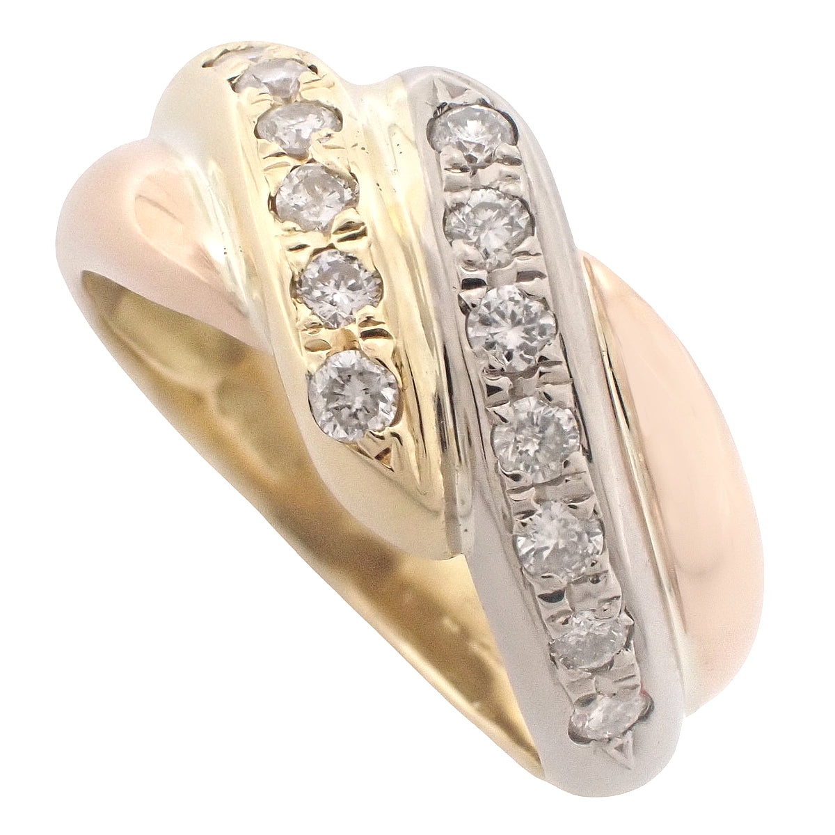 ダイヤモンドリング D0.33 K18YG WG PG 12(52)号 5.5g