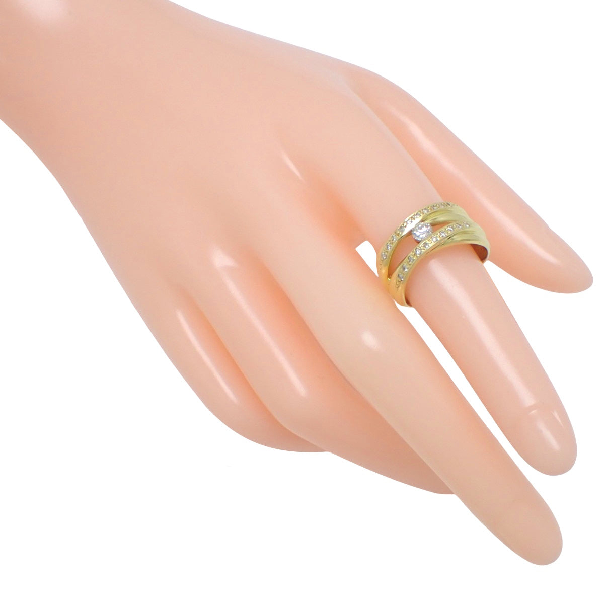 ダイヤモンド リング D0.37 イエローゴールド K18YG 13(53)号 5.8g