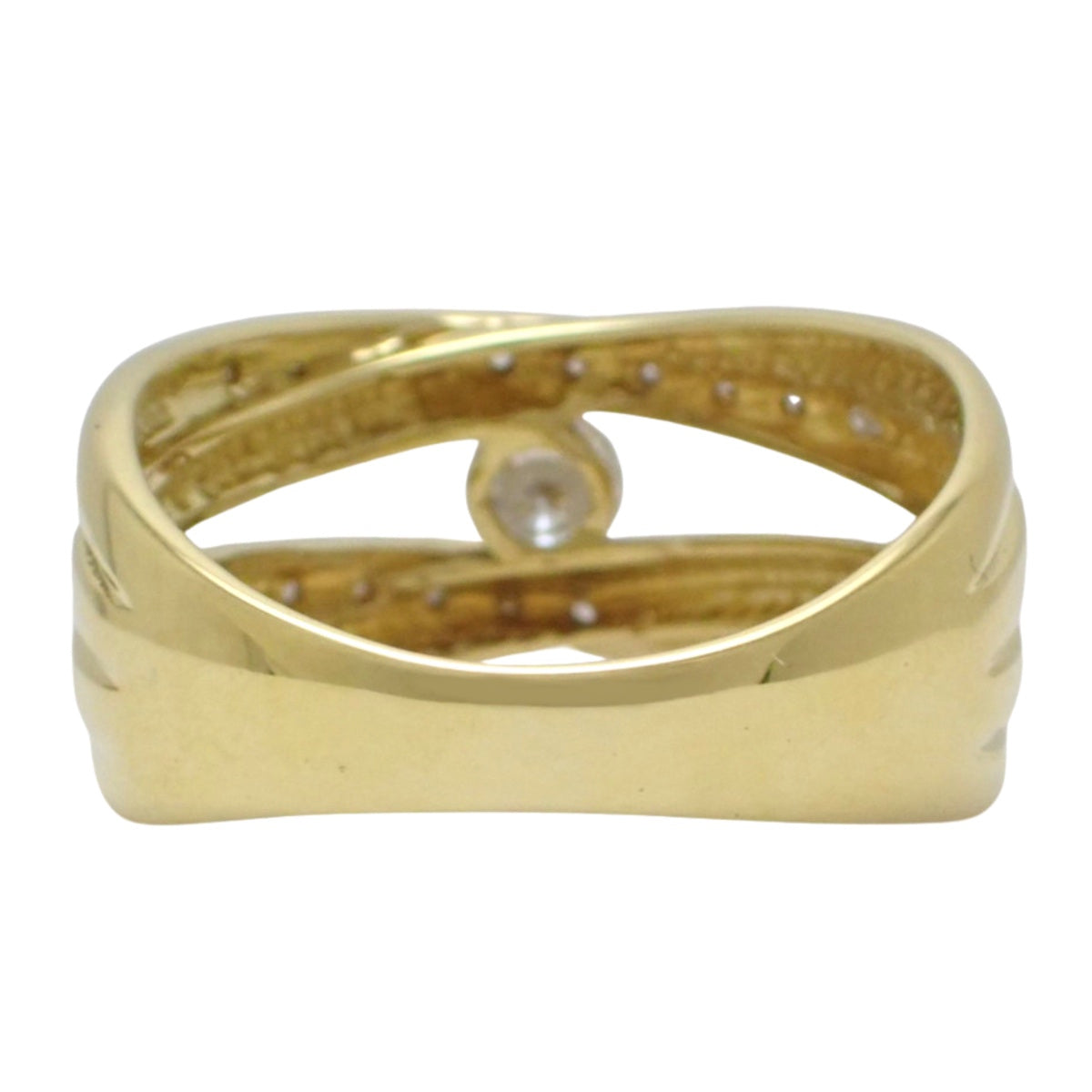 Diamond Ring D0.37 Yellow Gold K18YG Size 13(US) 5.8g