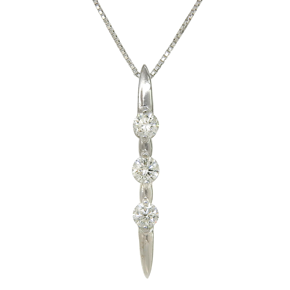 3PD Diamond Necklace D0.50 White Gold K18WG 3.2g