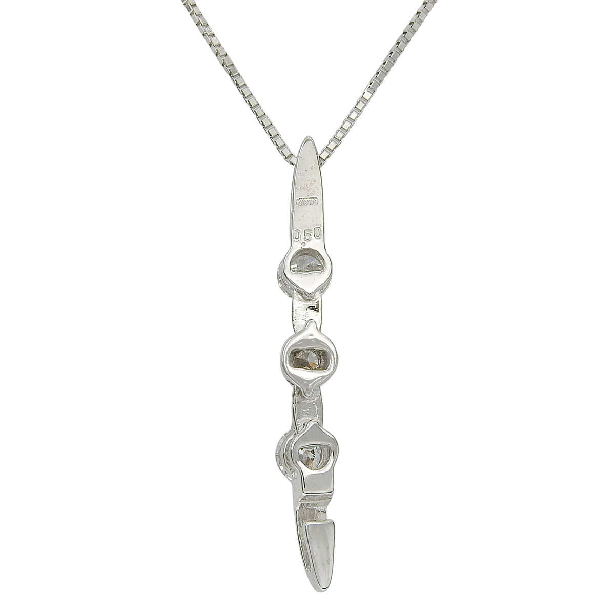 3PD Diamond Necklace D0.50 White Gold K18WG 3.2g