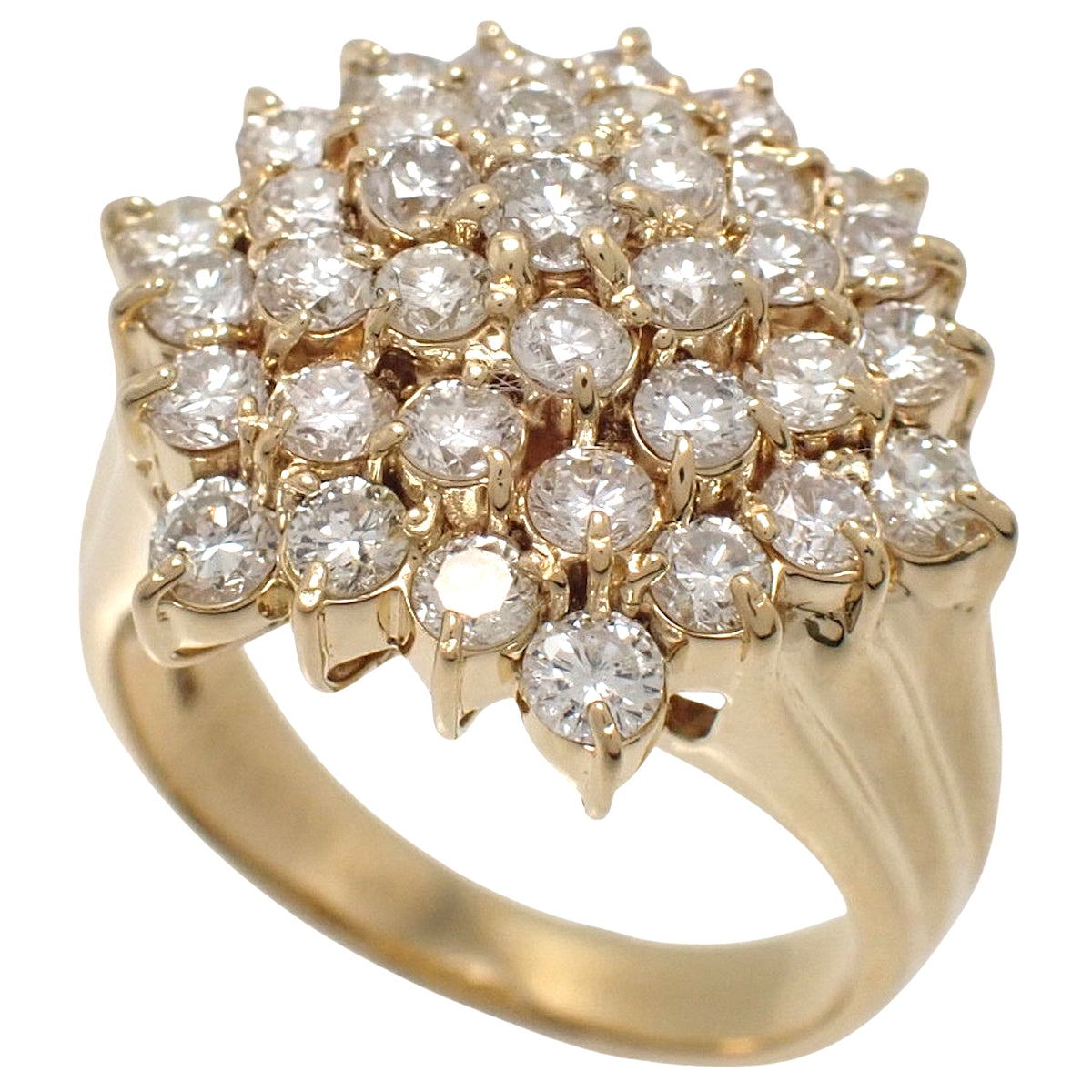 Diamond Ring D2.27 Yellow Gold K18YG Size 12 (EU 52) 9.6g