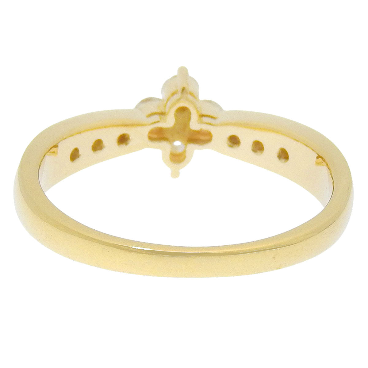 花朵形钻石戒指，D0.33，18K黄金，K18YG，11号（51），3.2克