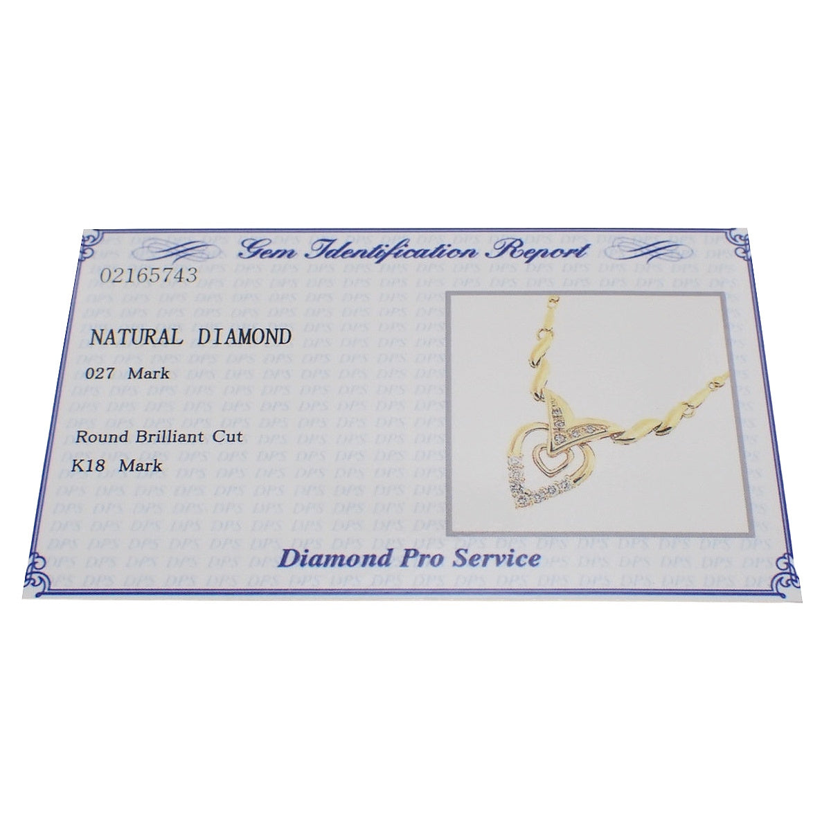 Heart Diamond Necklace D0.27 Yellow Gold K18YG 10.5g