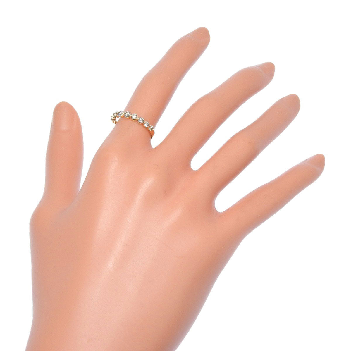 半钻戒指，直径0.50克拉，18K黄金，K18YG，11号（51），1.8克