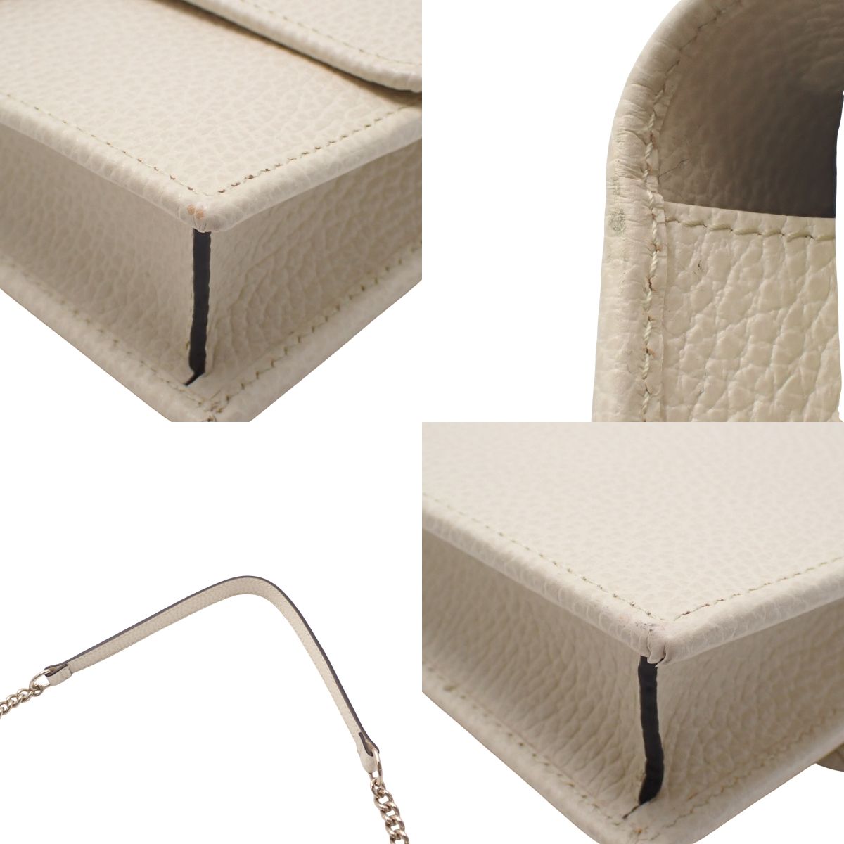 インターロッキングG チェーンウォレット オフホワイト 615523