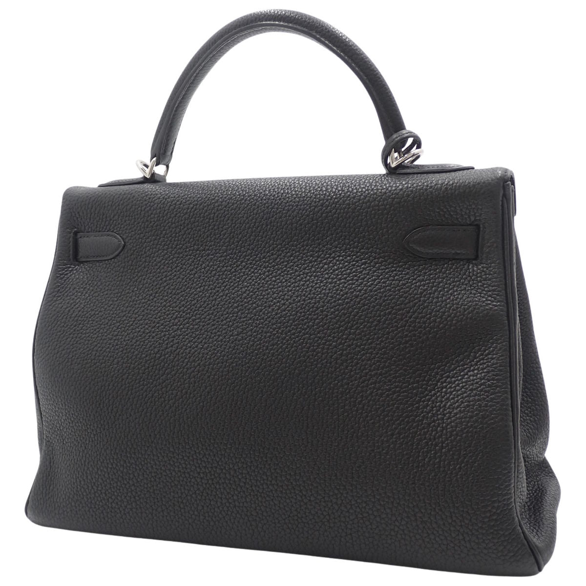 Kelly 32 (inner stitching) Togo, palladium hardware, black, silver hardware, H stamp