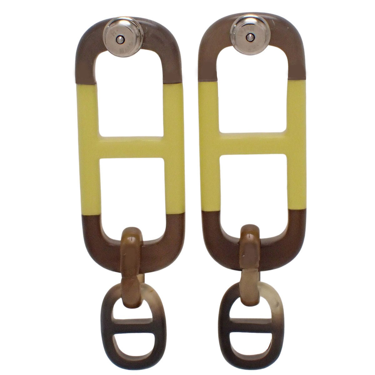 Amar Earrings Buffalo Horn Brown Yellow